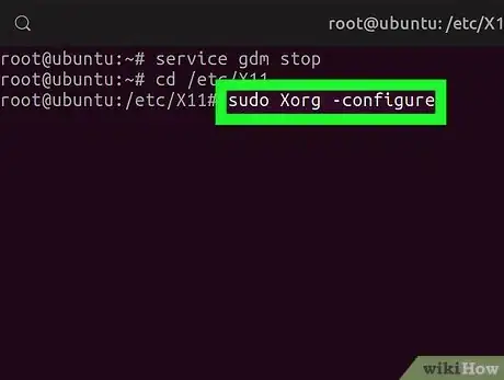 Step 6 Execute o comando sudo Xorg -configure.