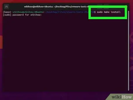 Execute o comando sudo make install e insira a senha.