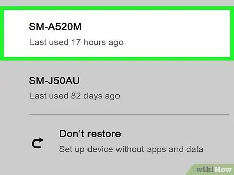Step 7 Toque em um backup para iniciar a restauração.