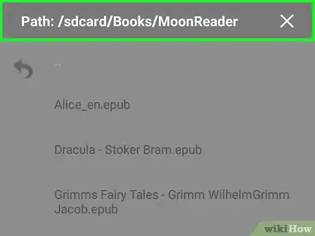 Step 12 Navegue até /sdcard/Books/MoonReader.