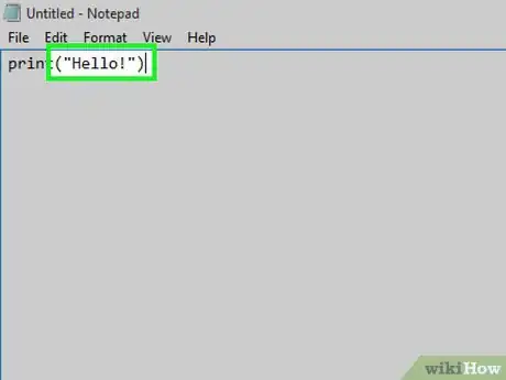 Step 5 Digite ") no final do texto.
