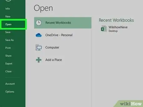 Step 1 Abra o projeto do Excel.