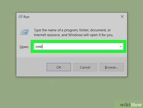 Step 2 Digite cmd na janela "Executar".