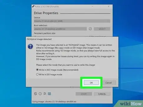 Step 8 Selecione “Gravar em modo de Imagem ISO (Recomendado)” e clique em OK.