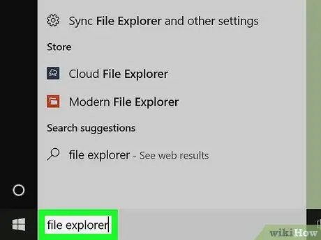 Step 2 Digite explorador de arquivos no menu "Iniciar".