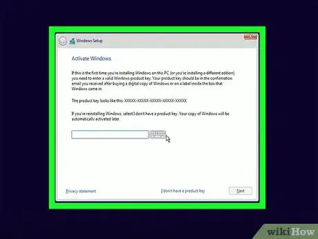 Step 7 Digite a chave do produto do Windows 10 e clique em Avançar.