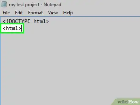 Step 3 Digite <html> e pressione a tecla ↵ Enter.