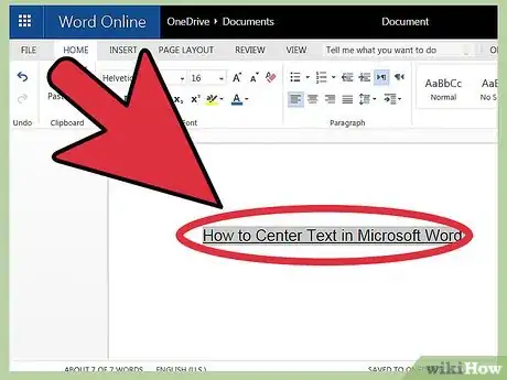 Step 1 Selecione a porção do texto que você quer centralizar.
