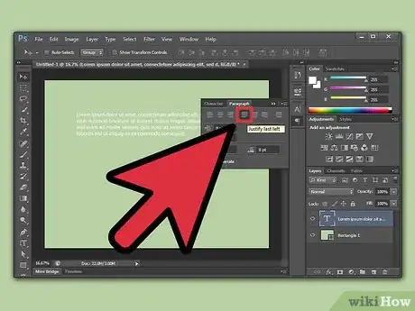 Step 6 Aprenda a justificar um texto horizontal.