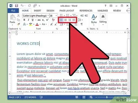 Step 2 Ajuste o alinhamento do seu documento.