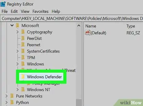 Step 4 Clique sobre a pasta "Windows Defender" com o botão direito.