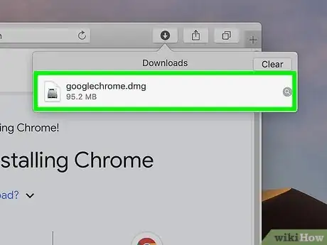 Step 8 Abra o arquivo "googlechrome.dmg" ao final do download.