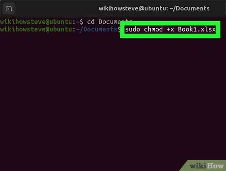 Step 3 Digite sudo chmod +x <nomedoarquivo> e tecle ↵ Enter.