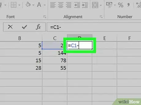 Step 7 Digite - na célula.