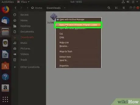 Step 4 Clique em Abrir com Wine Windows Program Loader no topo do menu suspenso.