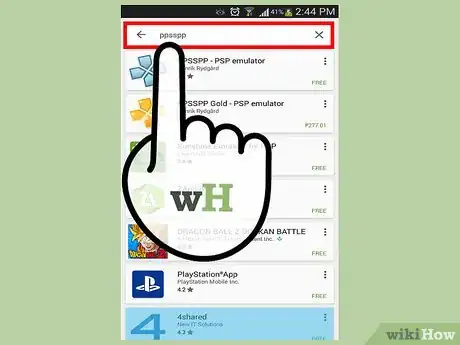 Step 2 Pesquise "ppsspp" na Play Store.