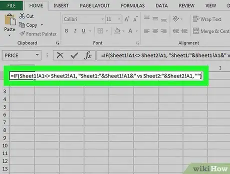 Step 4 Digite a fórmula de comparação.