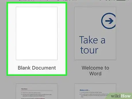 Step 3 Toque em Documento em branco.