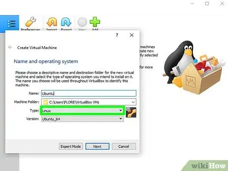 Step 5 Selecione "Linux" como o valor "Tipo".