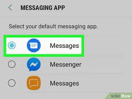 Step 7 Altere o aplicativo de SMS padrão de volta para o antigo.