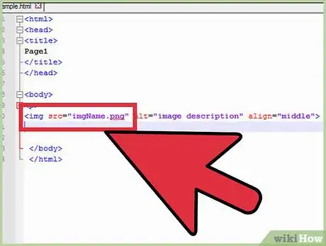 Step 3 Para inserir a imagem, digite <img src=”Nomedaimagem.