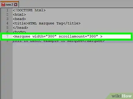 Step 4 Defina o “scrollamount” com o mesmo valor da largura.