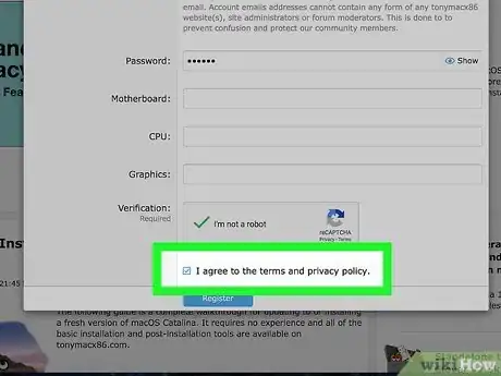 Step 7 Marque o campo "I agree to the terms and rules" (Concordo com os termos e as regras).