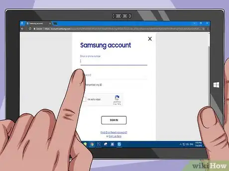 Step 3 Faça login com sua conta da Samsung.