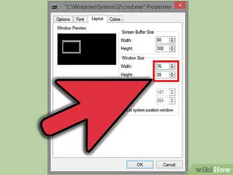 Step 8 Na função de dimensão da janela, insira a resolução do seu monitor.