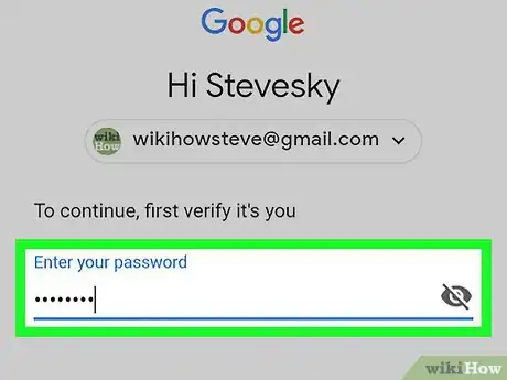 Step 5 Verifique a senha da sua conta.