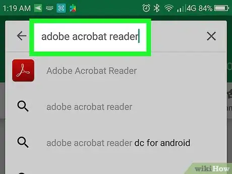 Step 3 Digite adobe acrobat reader.