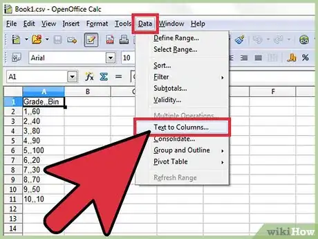 Step 4 Clique no menu “Dados” e selecione “Texto para Colunas” (opcional).