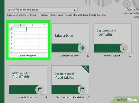 Step 2 Crie um novo documento no Excel.