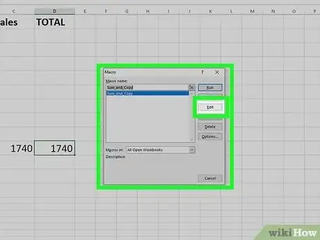Step 5 Selecione uma macro e clique em Editar.