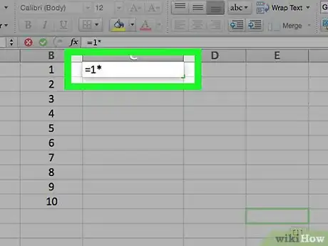 Step 5 Digite * após o primeiro número.