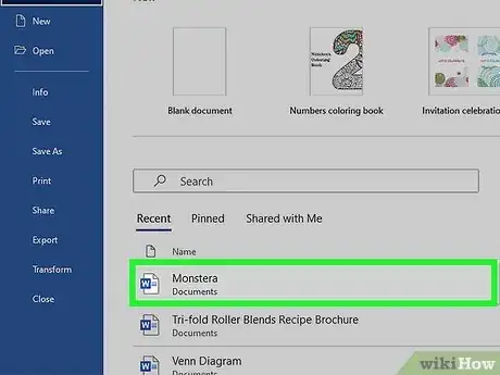 Step 1 Abra o documento do Word.