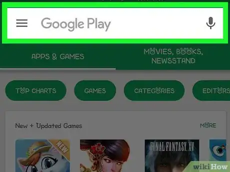 Step 2 Toque na barra de pesquisa Google Play.