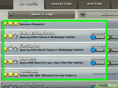 Step 5 Complete "conquistas" no Clash of Clans