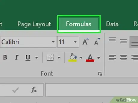 Step 3 Clique no menu Fórmulas na parte superior do Excel.