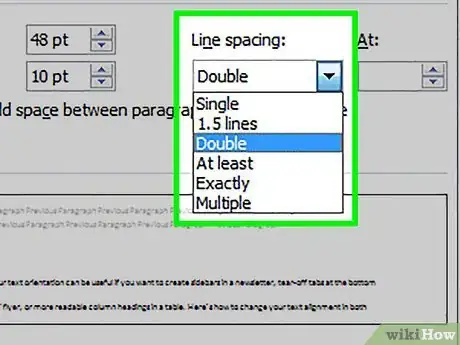 Step 5 Entenda as opções de espaçamento de linha.