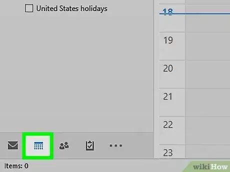 Step 6 Abra Outlook e clique no ícone de calendário.