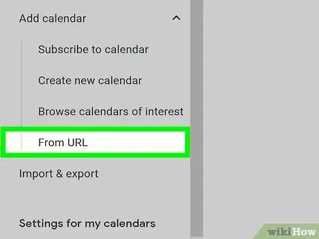 Step 12 Selecione Do URL abaixo do cabeçalho "Adicionar agenda" no painel do lado esquerdo.