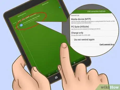Step 2 Toque na notificação no tablet.