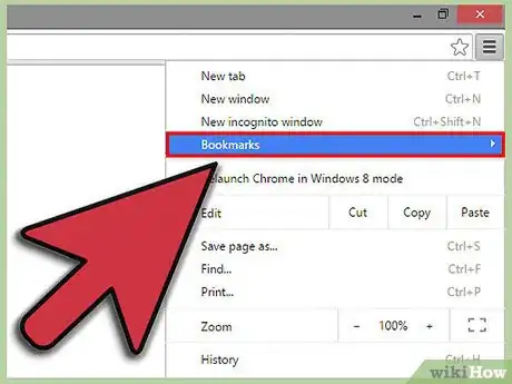 Step 2 Passe o mouse sobre "Favoritos", fazendo com que ele se expanda.