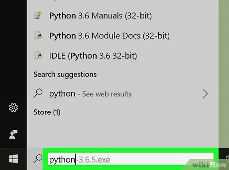 Step 2 Digite python na barra de pesquisa.
