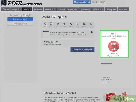Step 9 Faça o download do PDF clicando no botão circular “Download”, no lado direito da página.