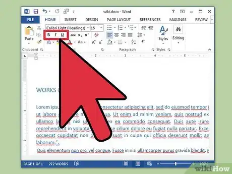 Step 3 Escolha a formatação para dar ênfase ao texto que você quer usar.
